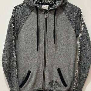 Harley-Davidson Women's Bandana Accent Full Zip Hoodie XS
